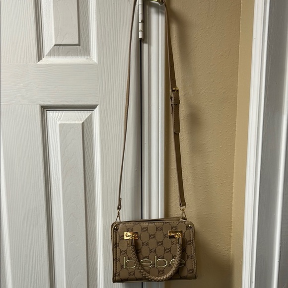 Bebe Tan and Gold Crossbody Bag with Chic Design - Picture 2 of 7